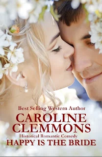 The cover of Happy is the Bride by Caroline Clemmons